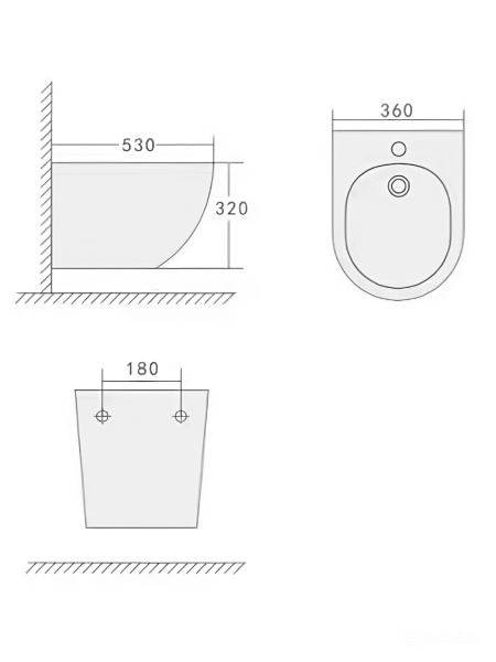 Биде подвесное Agger AT03310 белый